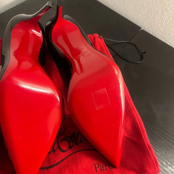 ***SOLD***** Christian Louboutin Kate 120 Black Patent Leather Heels - Picture 2 of 7
